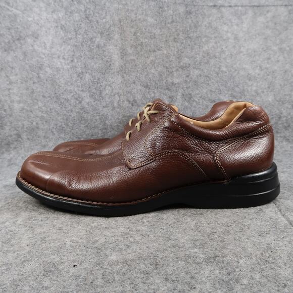 Johnston & Murphy Shoes Mens 9.5 Derby Oxford Leather Sheepskin Split Toe Brown main image 6